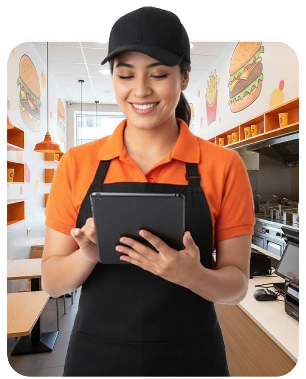 App móvil para meseros tomando órdenes en la mesa sincronizada en tiempo real con el programa para punto de venta