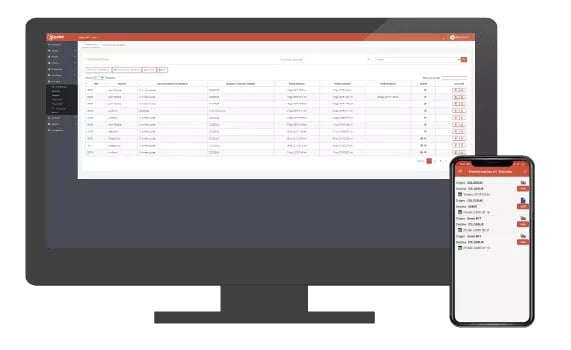 monitor y telefono movil mostrando en pantalla la compatibilidad entre dispositivos de point software punto de venta 