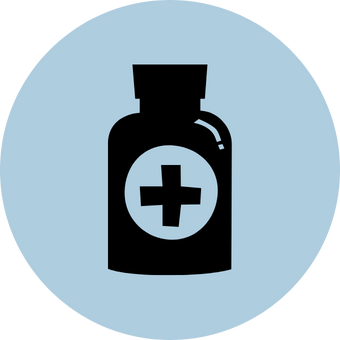 Silueta de frasco de medicamento representativo de point software punto de venta para farmacia